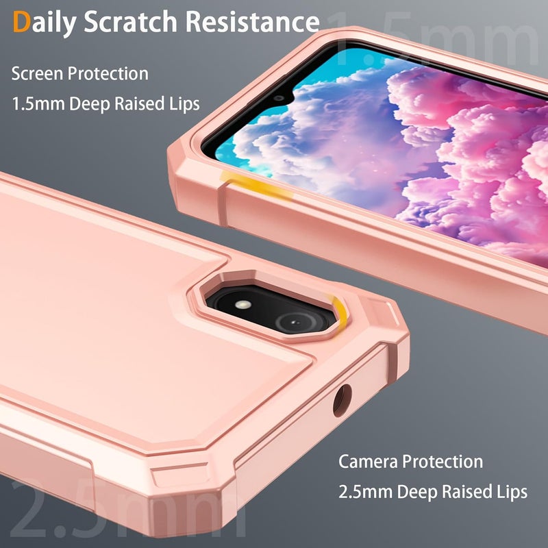 Mocotto for Cloud Mobile Stratus C8 Phone Case with Tempered Glass Screen Protector,Slim Soft Silicone Full-Body Protective Cover (Cloud Mobile Stratus C8,Rose Gold) - Image 2